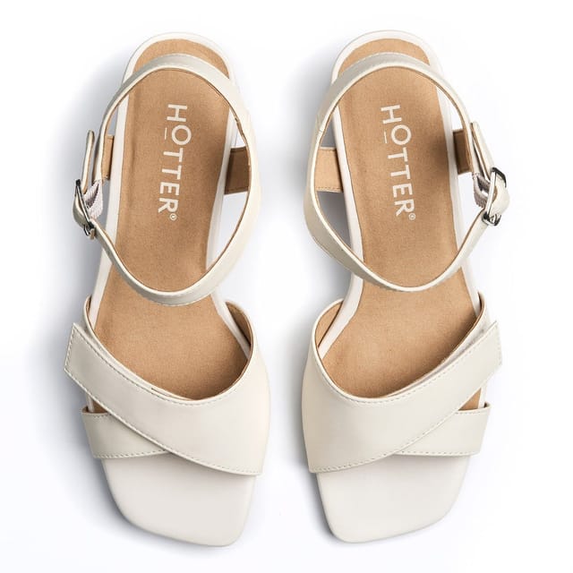 Hotter Hotter Women's 'Riviera' Block Heel Sandals in Off-White - 3