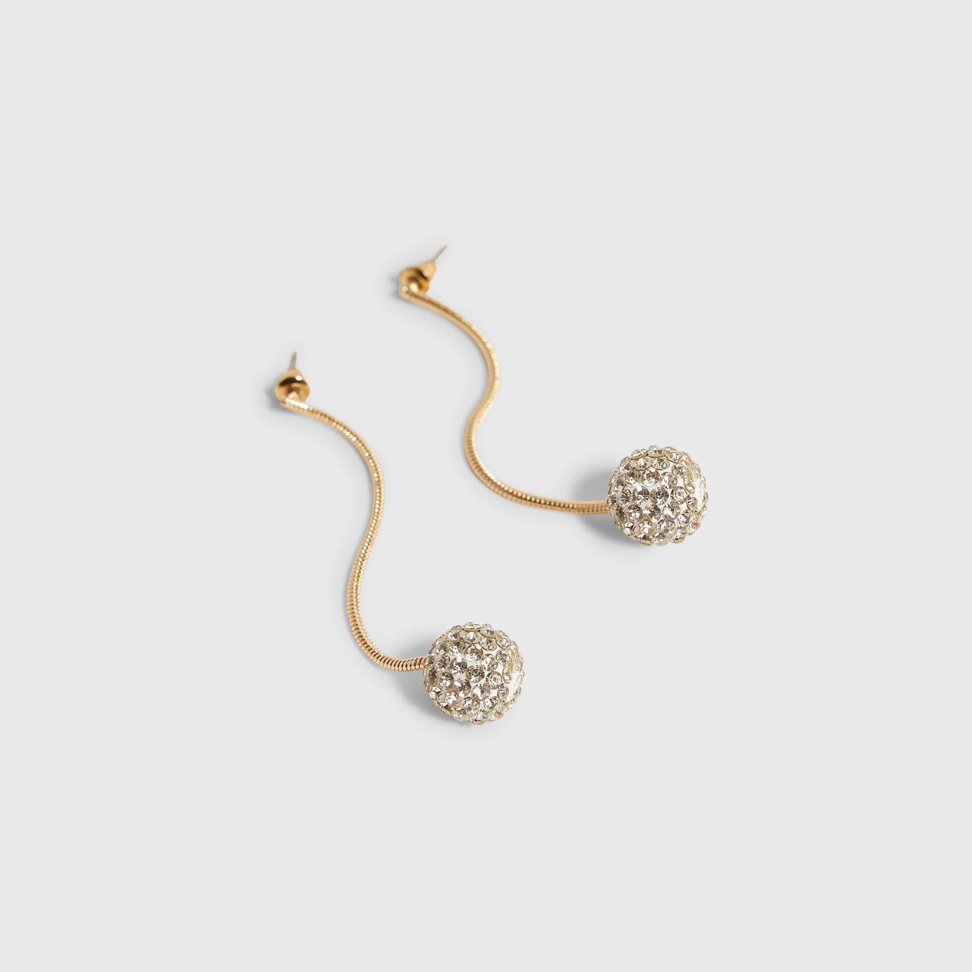 River Island River Island Womens Gold Crystal Bead Drop Earrings
