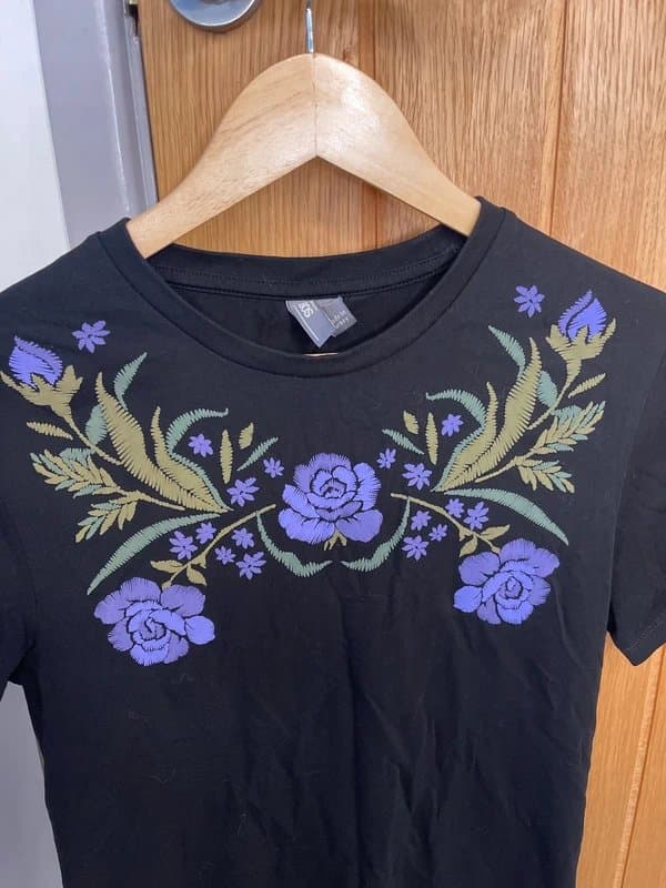ASOS Black floral short sleeved T-shirt