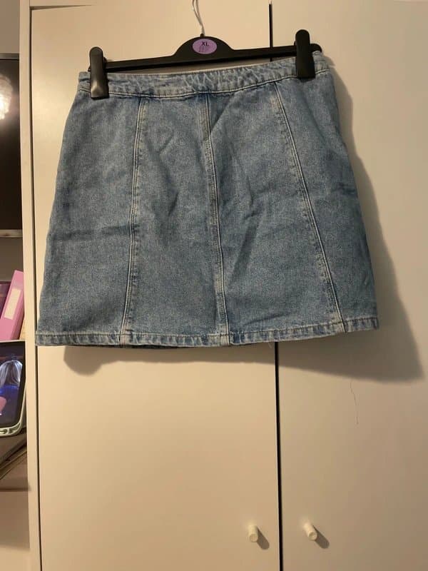 New Look New Look Button-Front Denim Mini Skirt