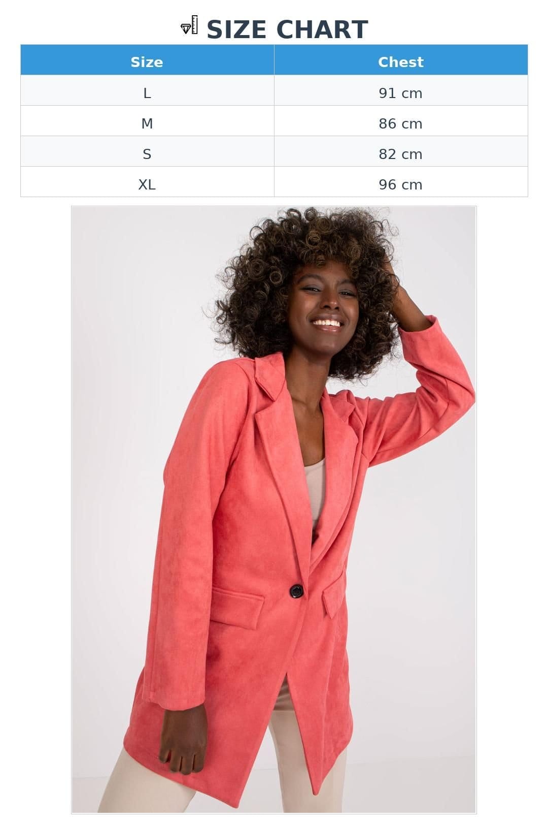 Love Lace Love Lace Women's Imitation Suede Button Front Long Sleeve Jacket in Pink - 4