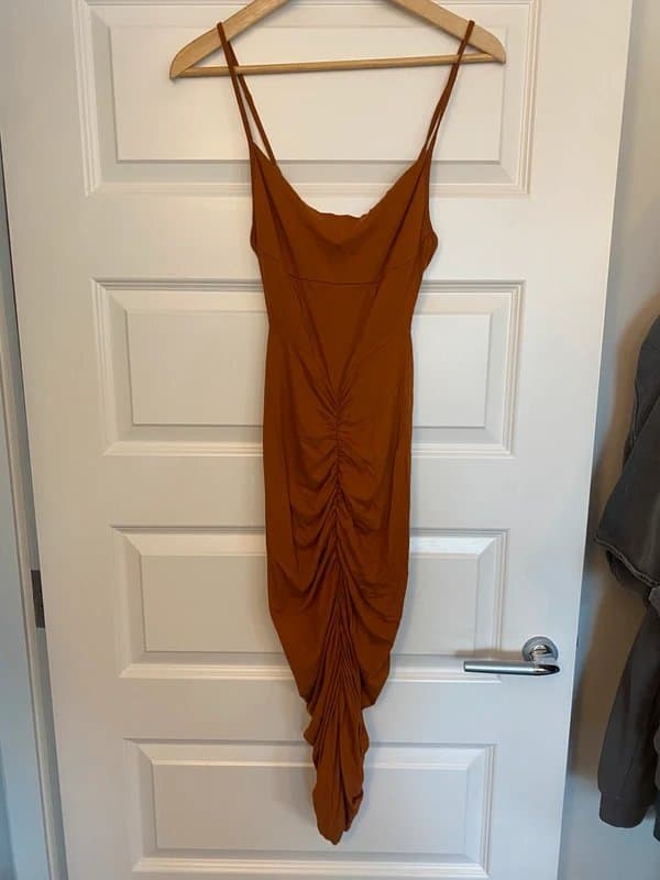 ASOS ASOS Luxe Ruched Orange/Rust Dress