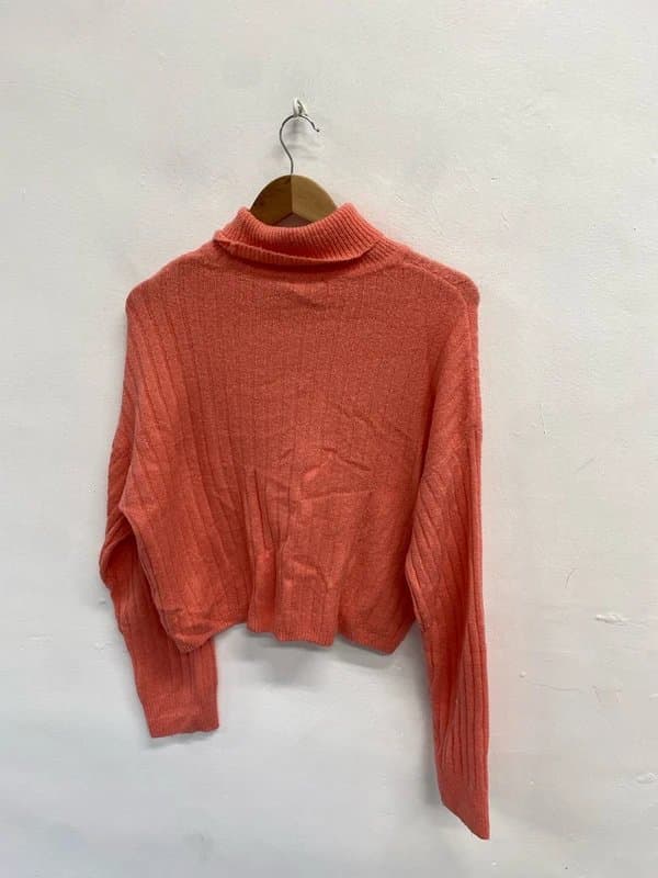 ASOS Gorgeous asos pink ribbed knit jumper wool blend UK 6 LB500