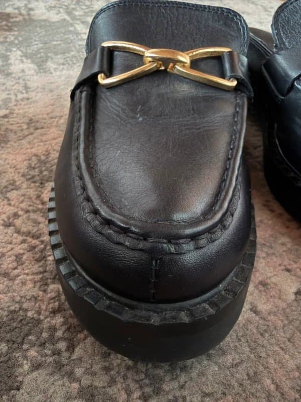 Next Next black leather mule loafers size 4