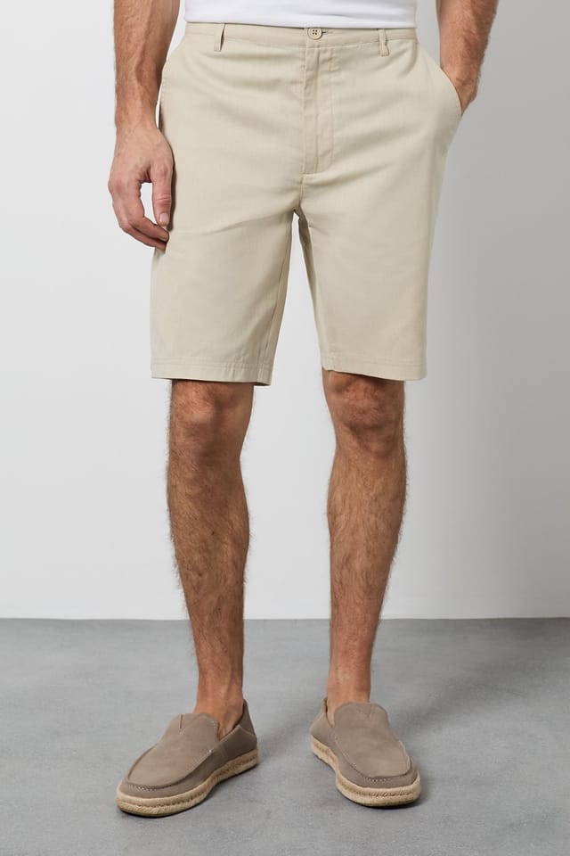 Burton Burton Men's Stone Cotton Linen Shorts - 2