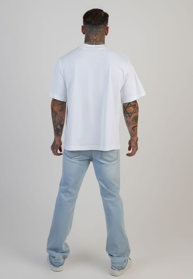 SikSilk SikSilk Men's Flare Fit Jeans in Light Blue - 3