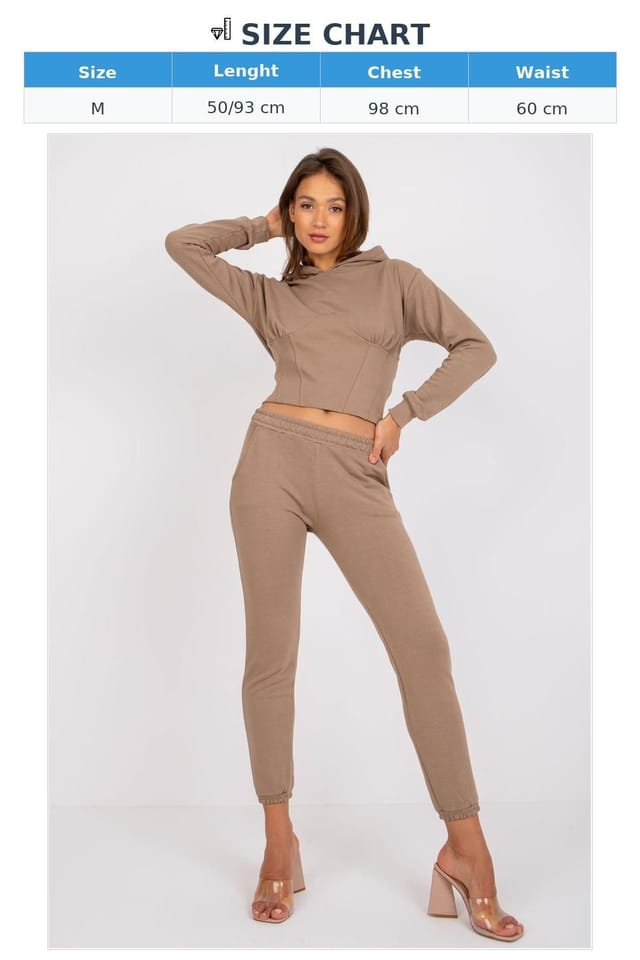 Love Lace Love Lace Women's Hooded Zip Sweatshirt & Long Pants Set in Beige - 3
