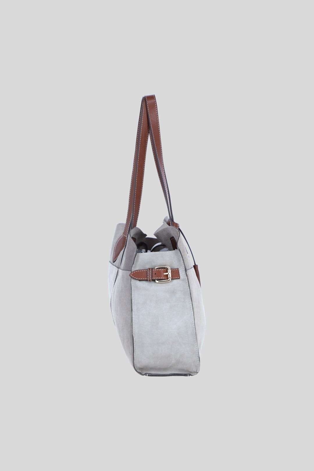 Brampton London Brampton London Women's Real Suede Leather Shoulder Bag with Tassel Charm in Stone - 4