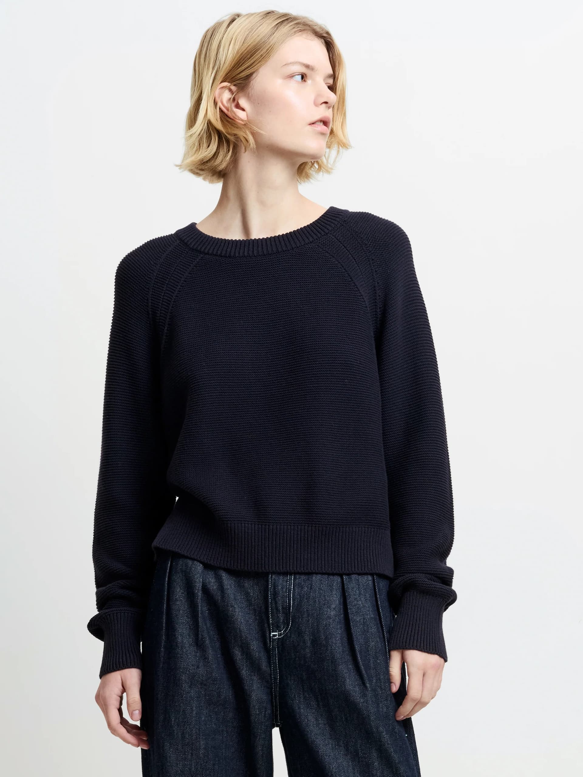 French Connection Lilly Mozart Crew Neck Jumper Utility Blue