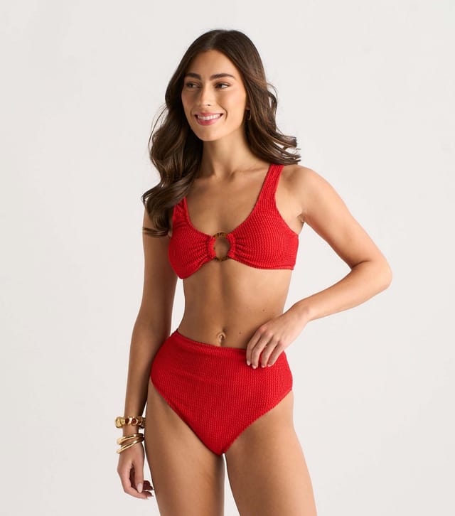Gini London Women's Red High Waist Bikini Bottoms Gini London New Look - 2