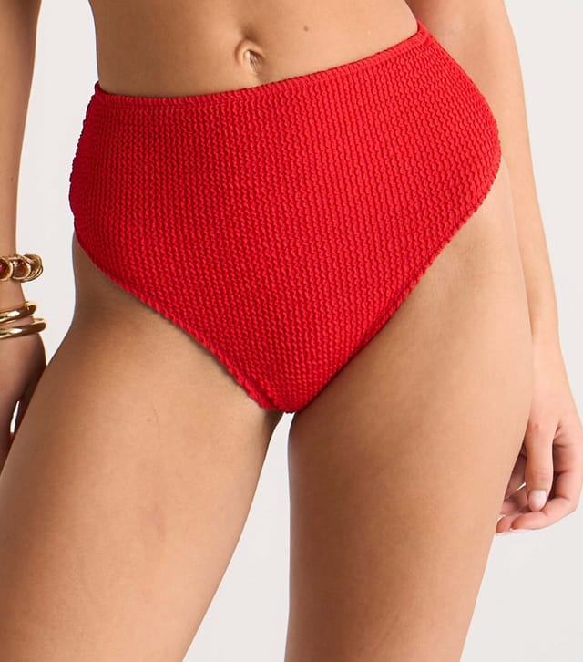 Gini London Women's Red High Waist Bikini Bottoms Gini London New Look - 3