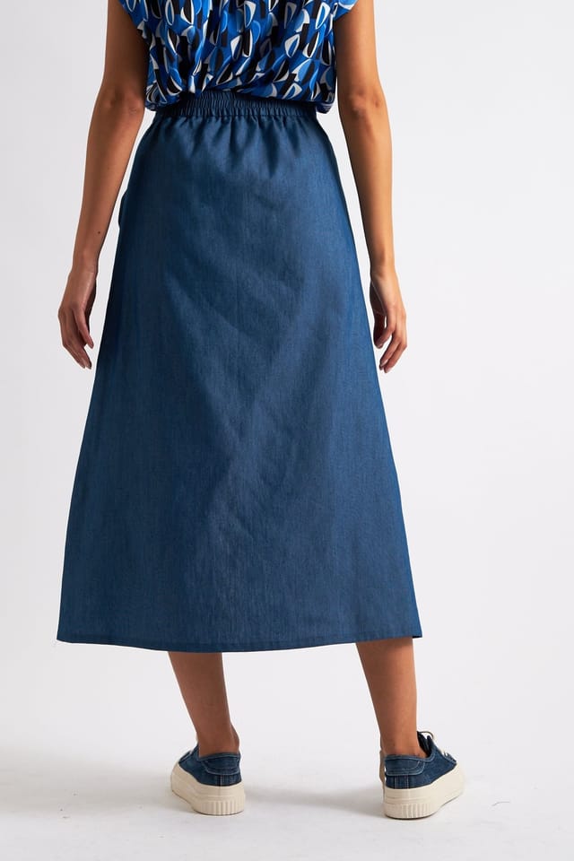 Louche Louche Women's Jessy Chambray Straight Midi Skirt - 2