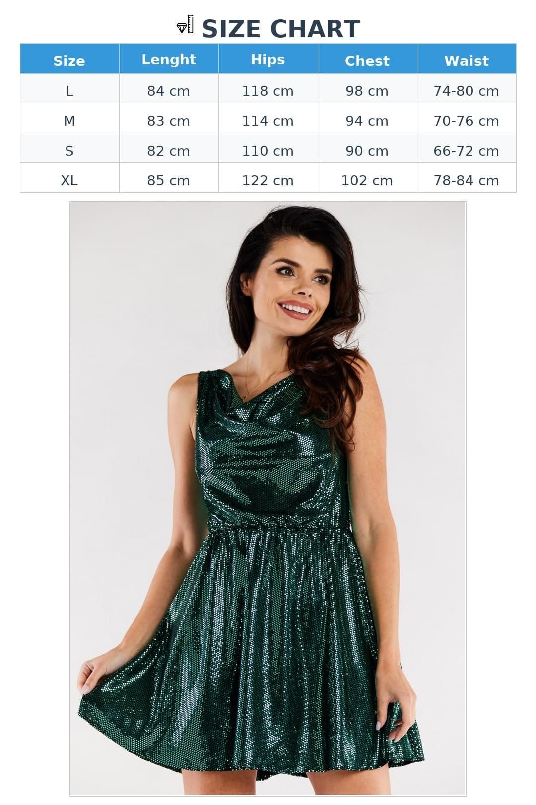 Love Lace Love Lace Women's Polished Short Flared Evening Dress with Ruffles in Green - 4
