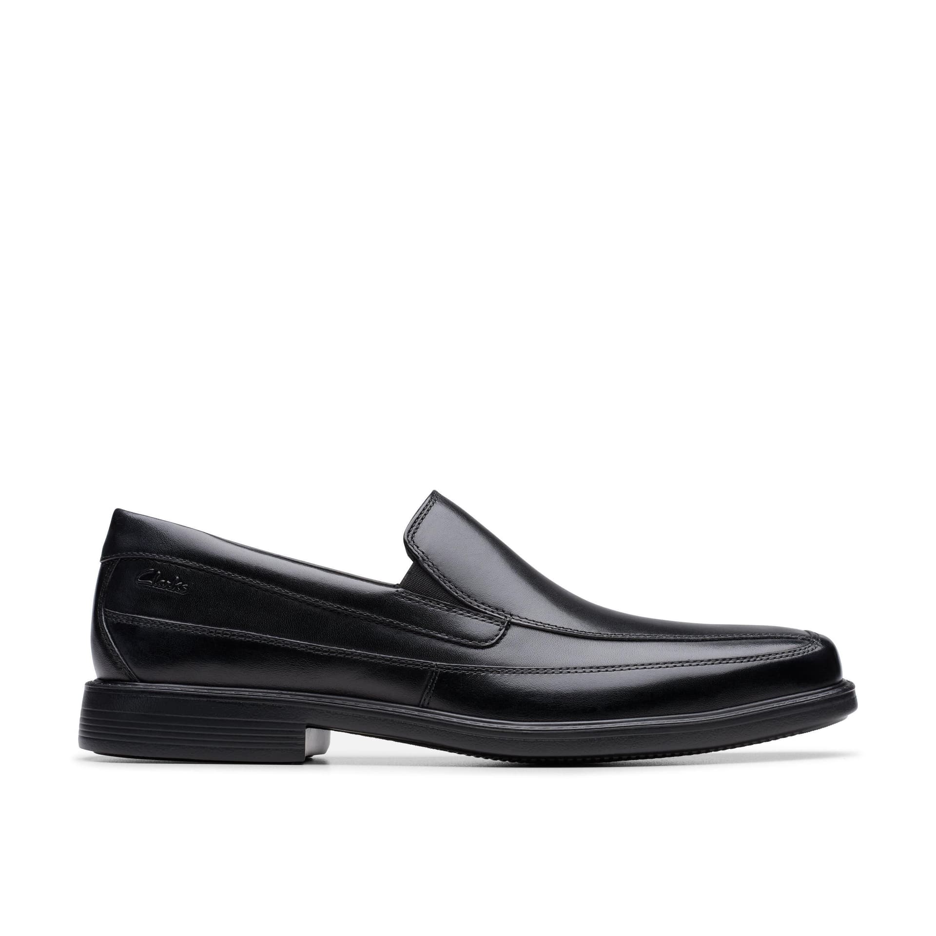 Clarks Clarks Men's Cosgrove Free Black Leather Loafers, Slip Ons