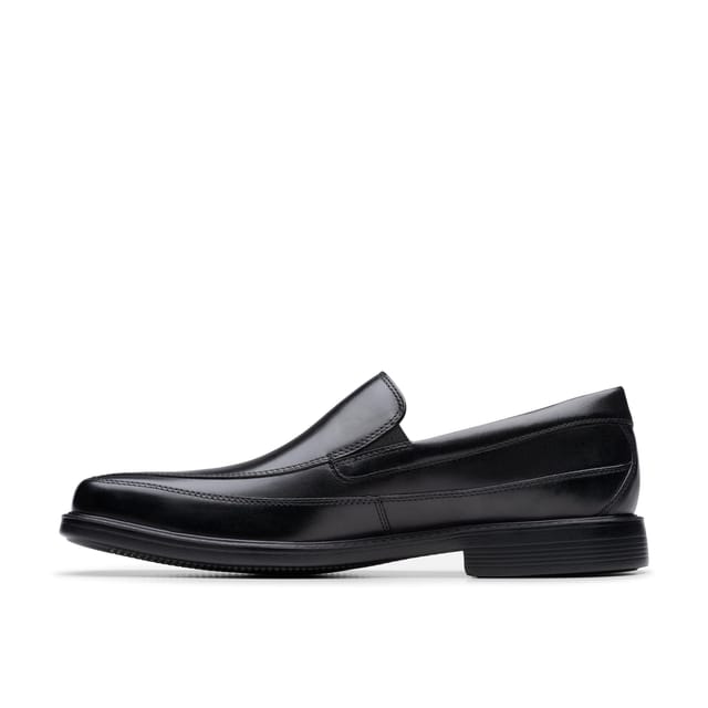 Clarks Clarks Men's Cosgrove Free Black Leather Loafers, Slip Ons - 2