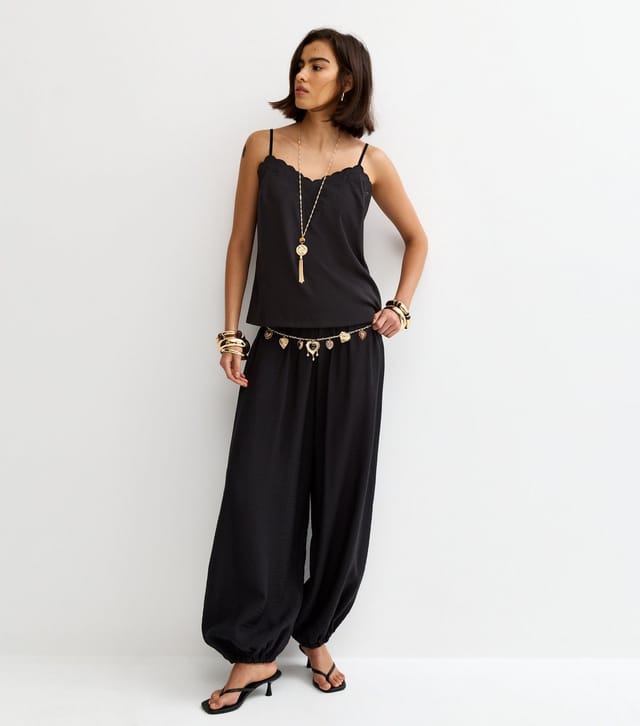 New Look Women's Black Embroidered Strappy Cami Top New Look - 2