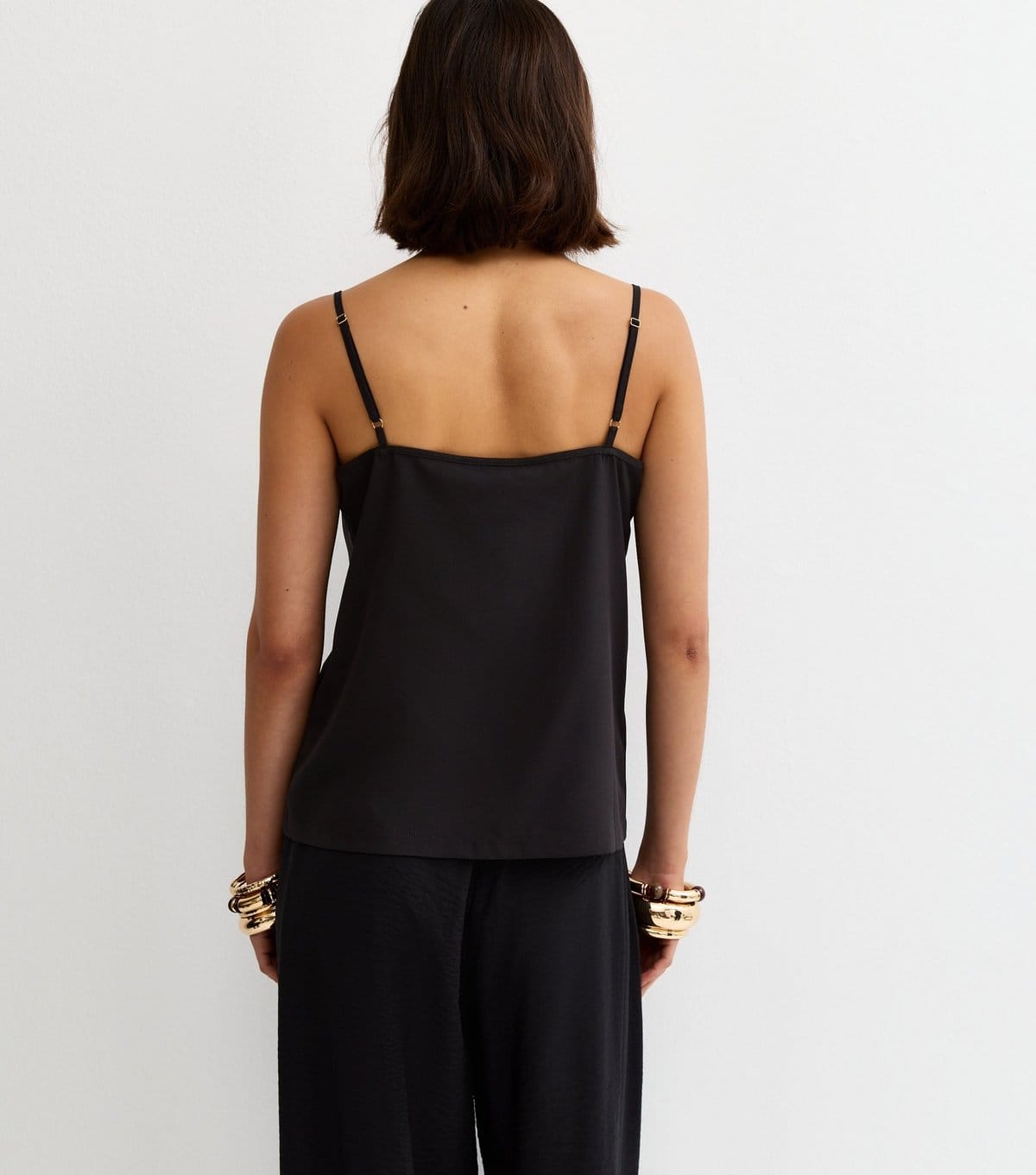 New Look Women's Black Embroidered Strappy Cami Top New Look - 4