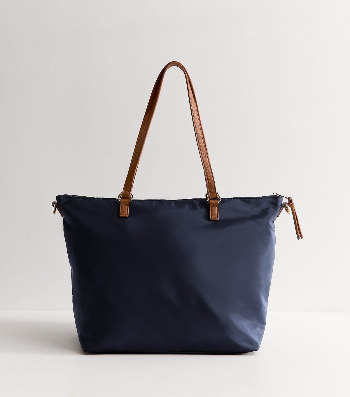 New Look Navy Woven Logo Plaque Zipped Tote Bag New Look - 4