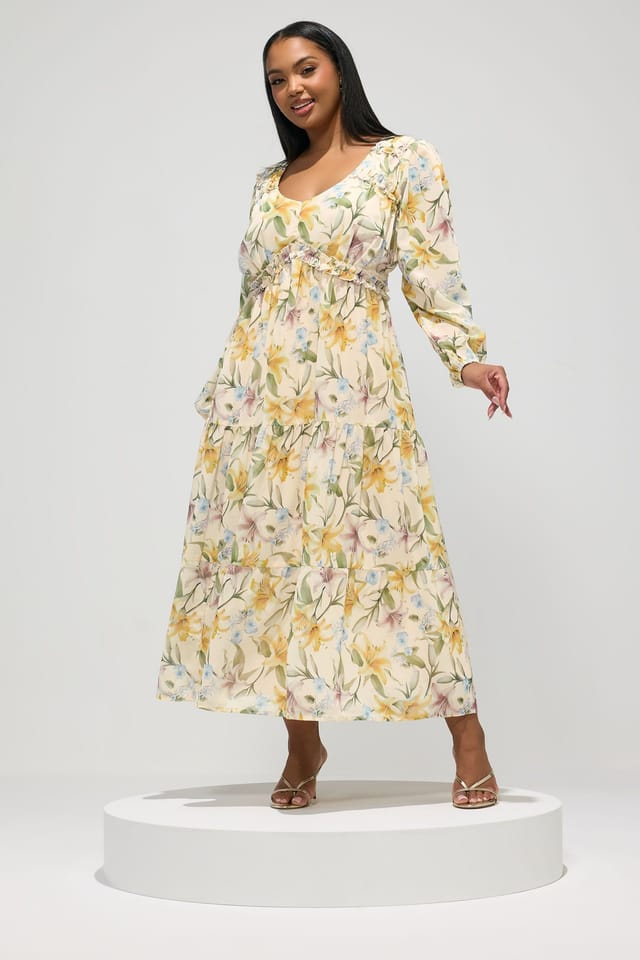 Yours Yours Women's Floral Long Sleeve Maxi Dress - 3