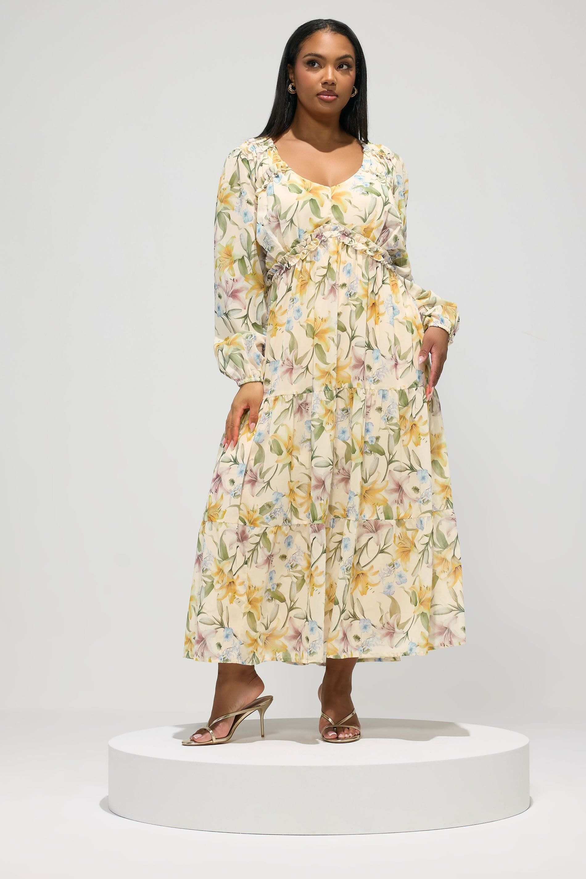 Yours Yours Women's Floral Long Sleeve Maxi Dress - 4