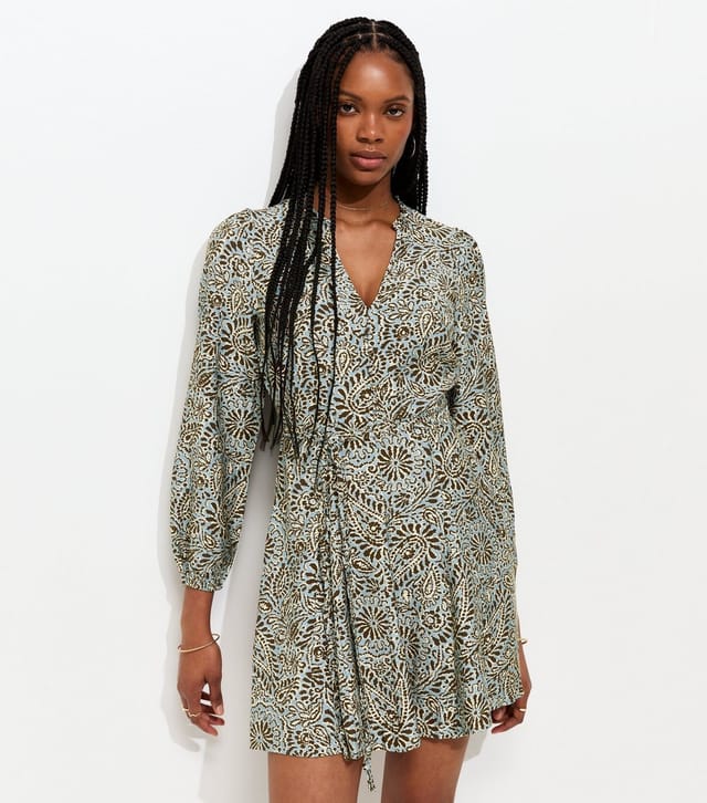 New Look Women's Blue Paisley Print Godet Skirt Mini Dress New Look - 2