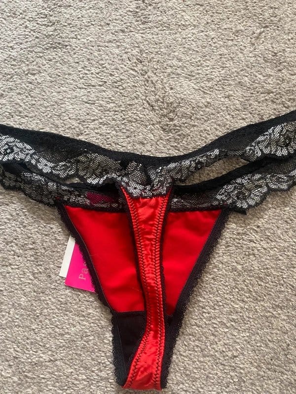 Passionata Red Silky Satin Lace Thong Underwear