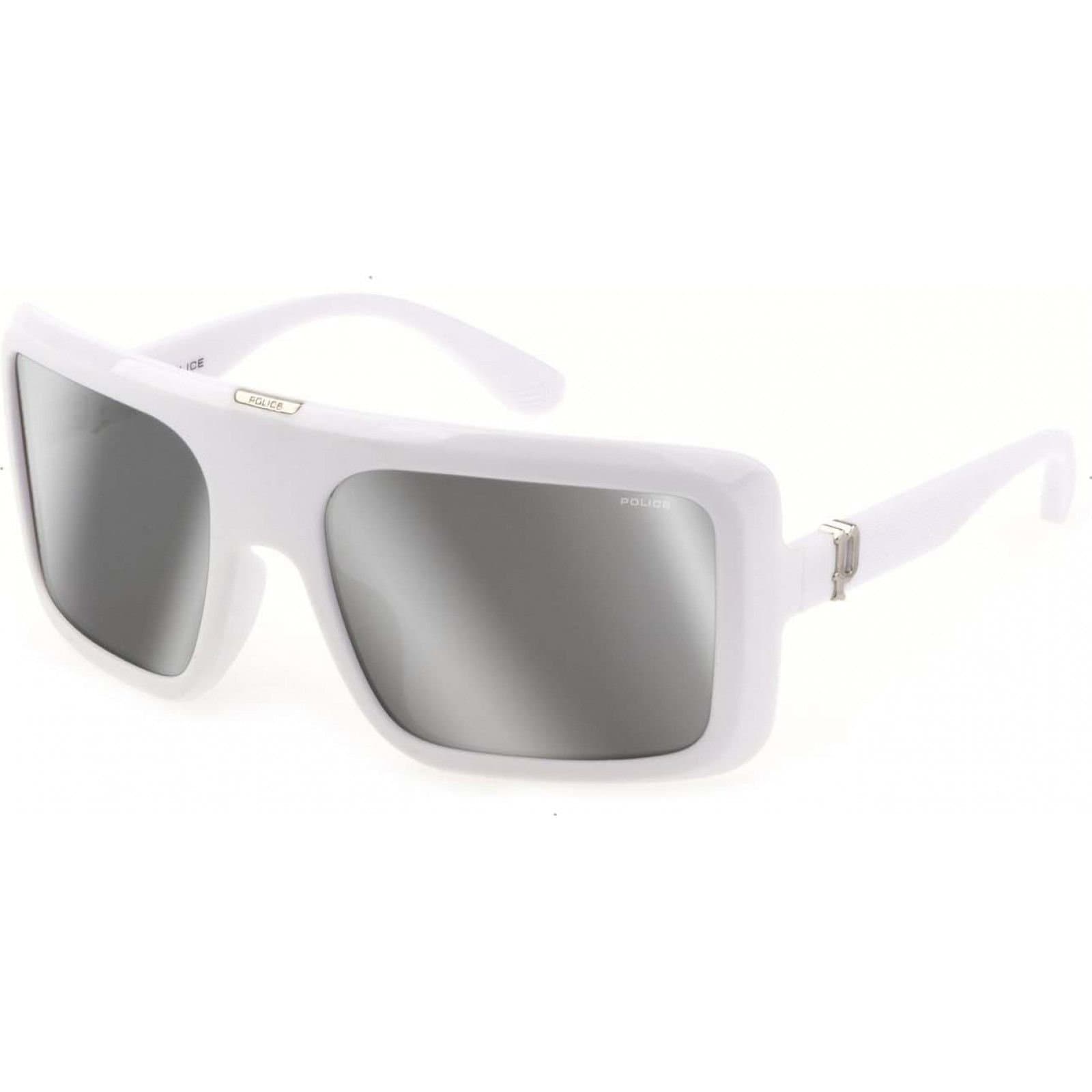 Police Police Men's SPLF62-6104AW Square/Rectangle Sunglasses in White