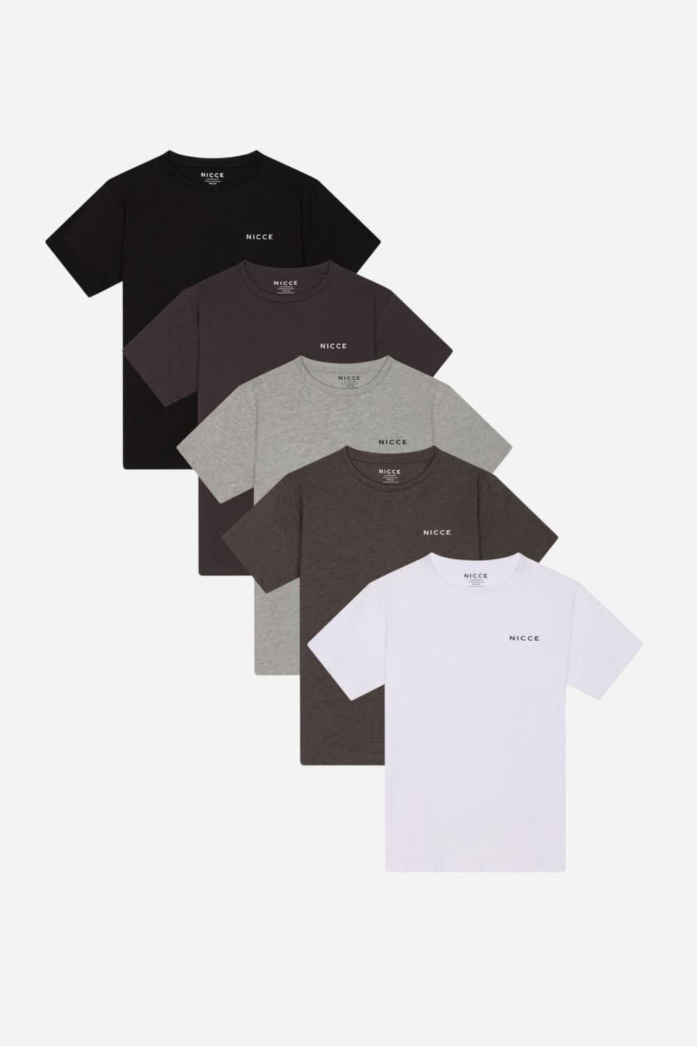 Nicce Nicce Men's 5-Pack 100% Cotton Crew Neck Night T-Shirts in Assorted Colours