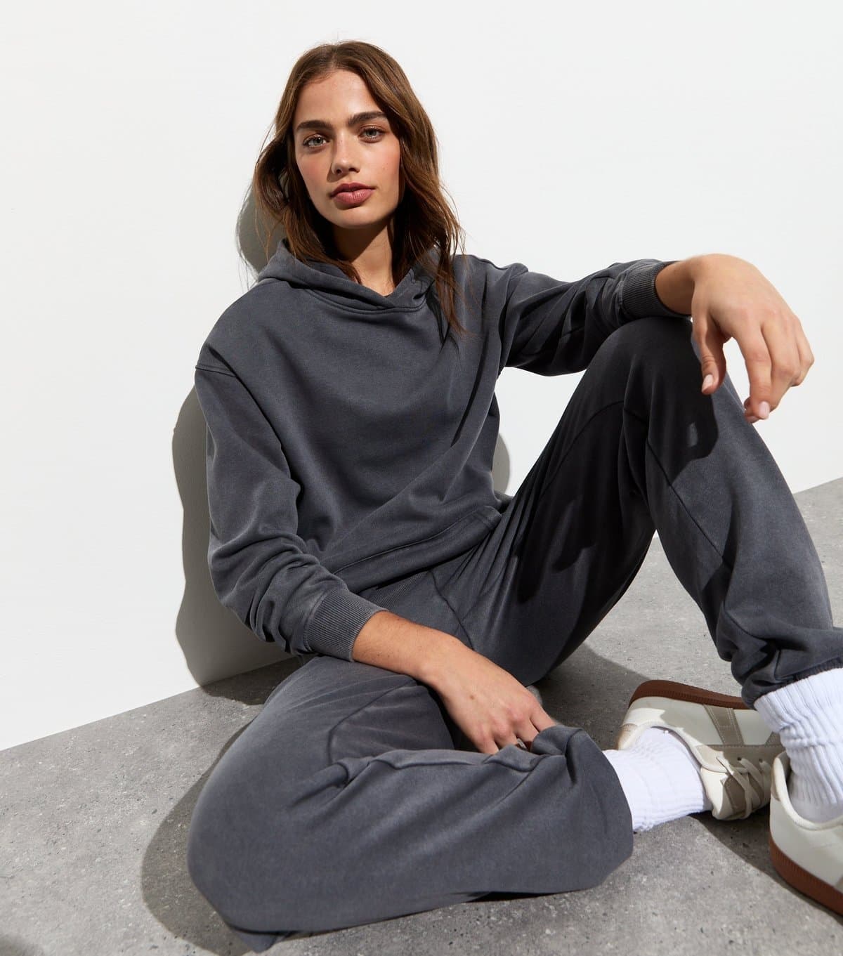 New Look Women's Grey Acid Wash Soft Joggers New Look