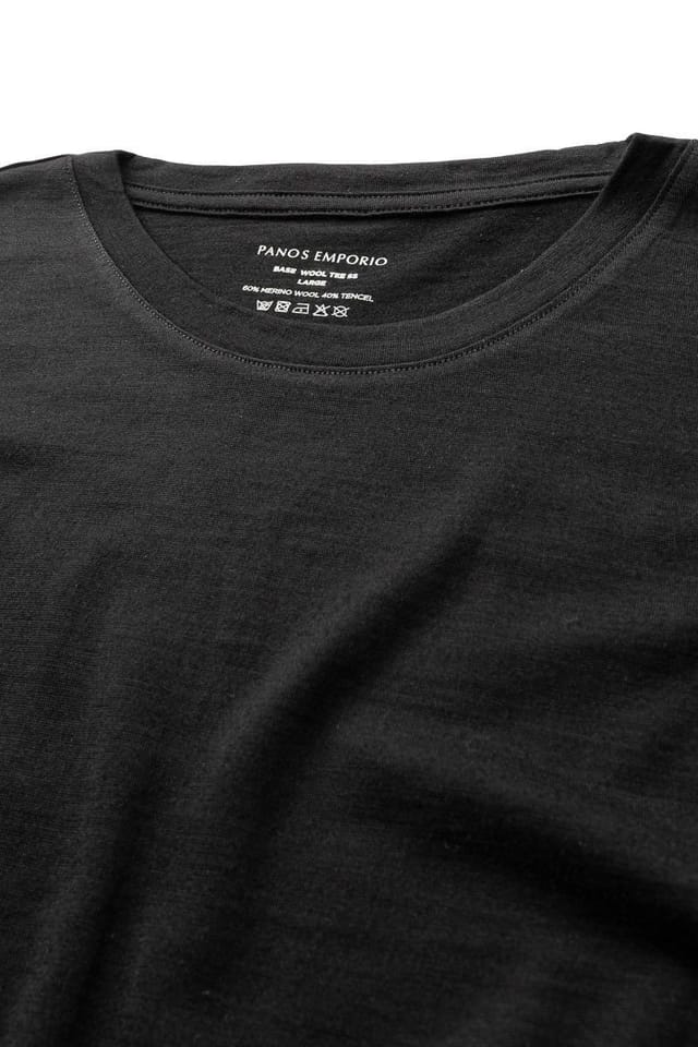 Panos Emporio Panos Emporio Men's Merino Wool T-Shirt in Black - 3