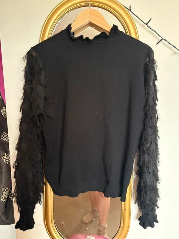 New Look Embellished long sleeved top with frill cuffs
