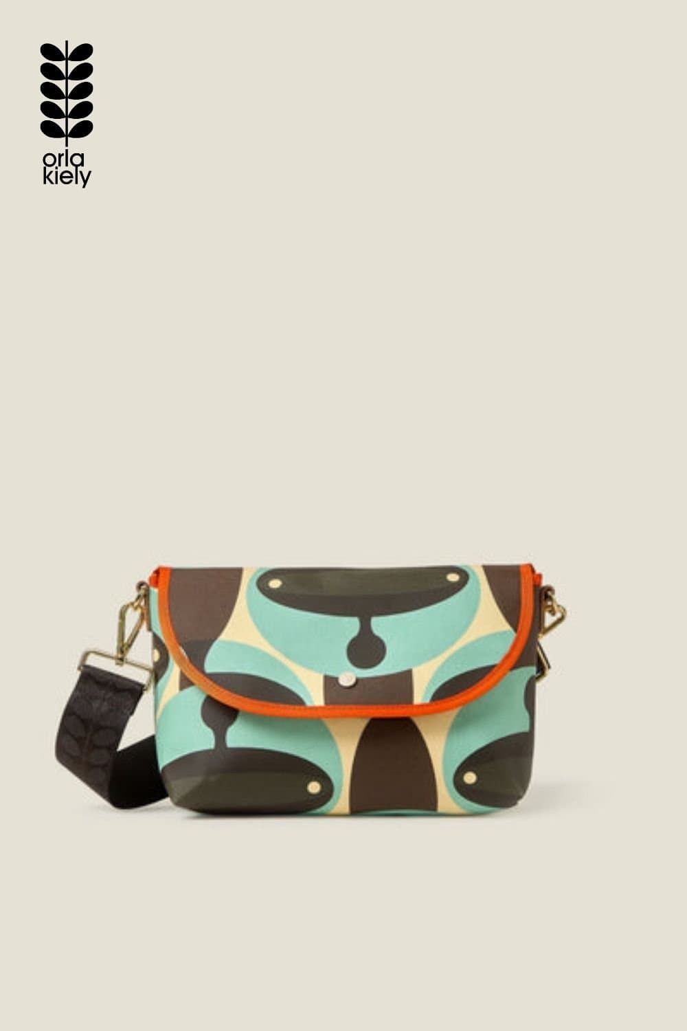 Orla Kiely Orla Kiely Women's Acre Satchel - Martian Porcini in Light Blue