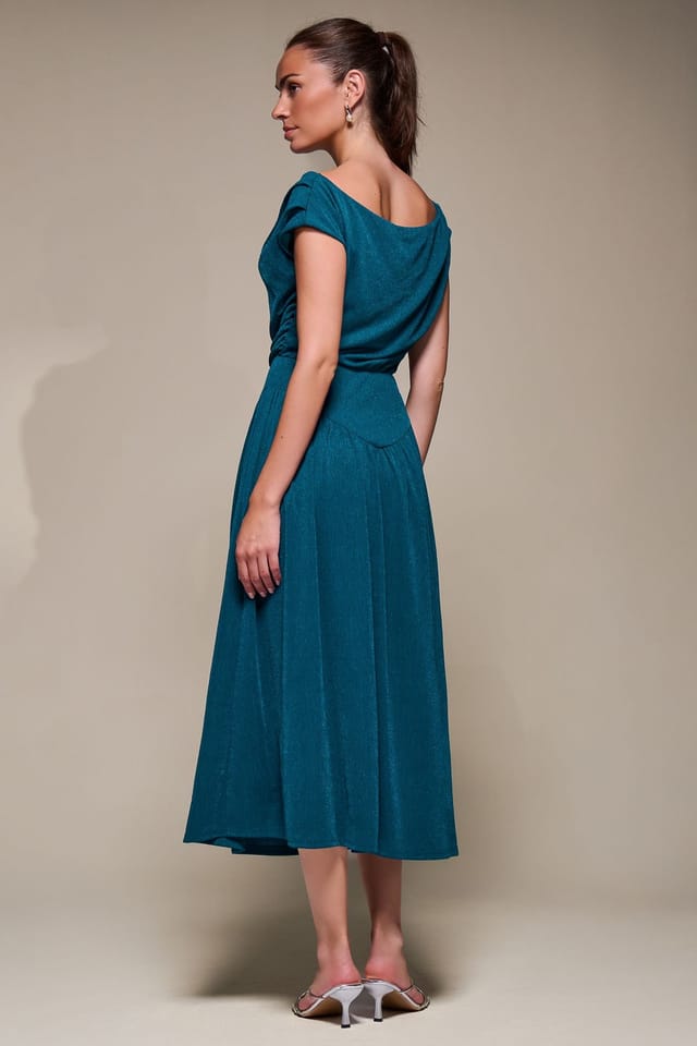 Jolie Moi Jolie Moi Women's Asymmetric Neckline Midaxi Dress in Blue - 2