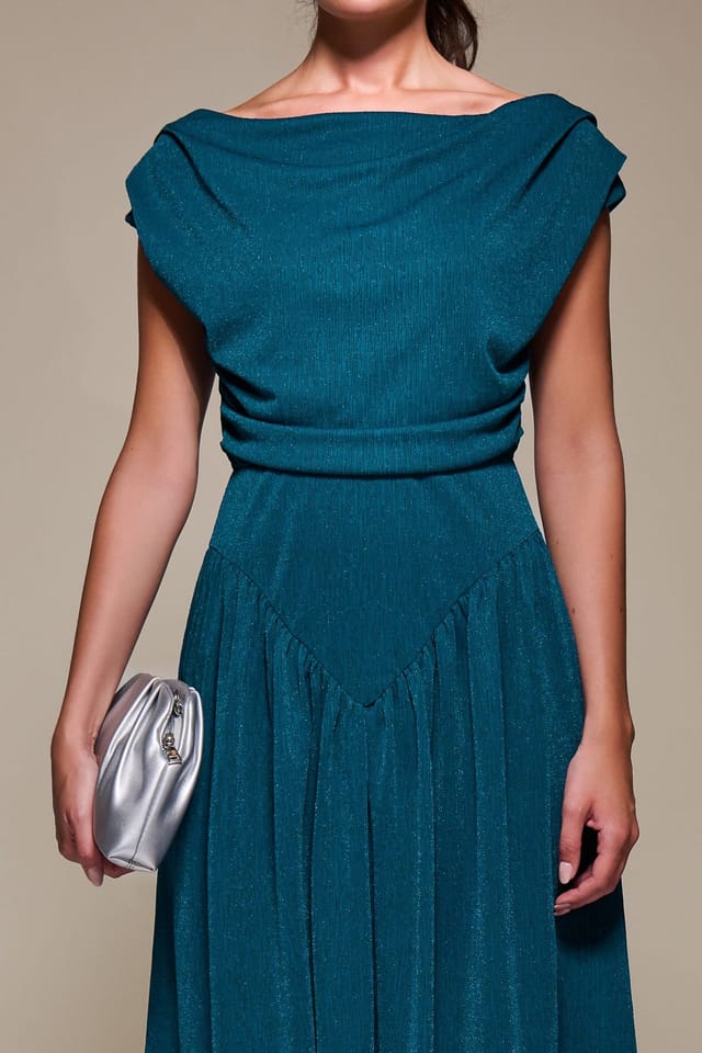 Jolie Moi Jolie Moi Women's Asymmetric Neckline Midaxi Dress in Blue - 3