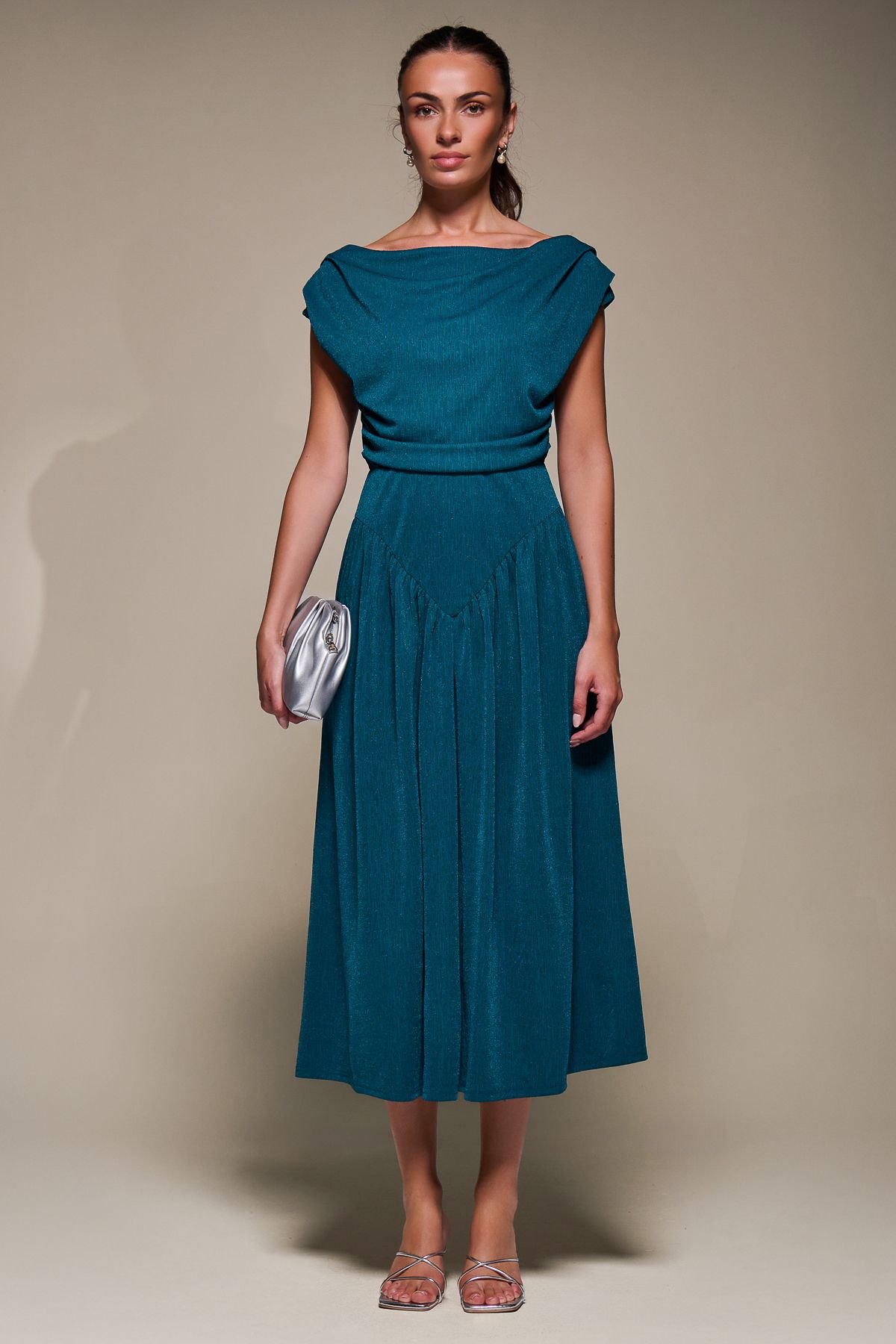 Jolie Moi Jolie Moi Women's Asymmetric Neckline Midaxi Dress in Blue - 4