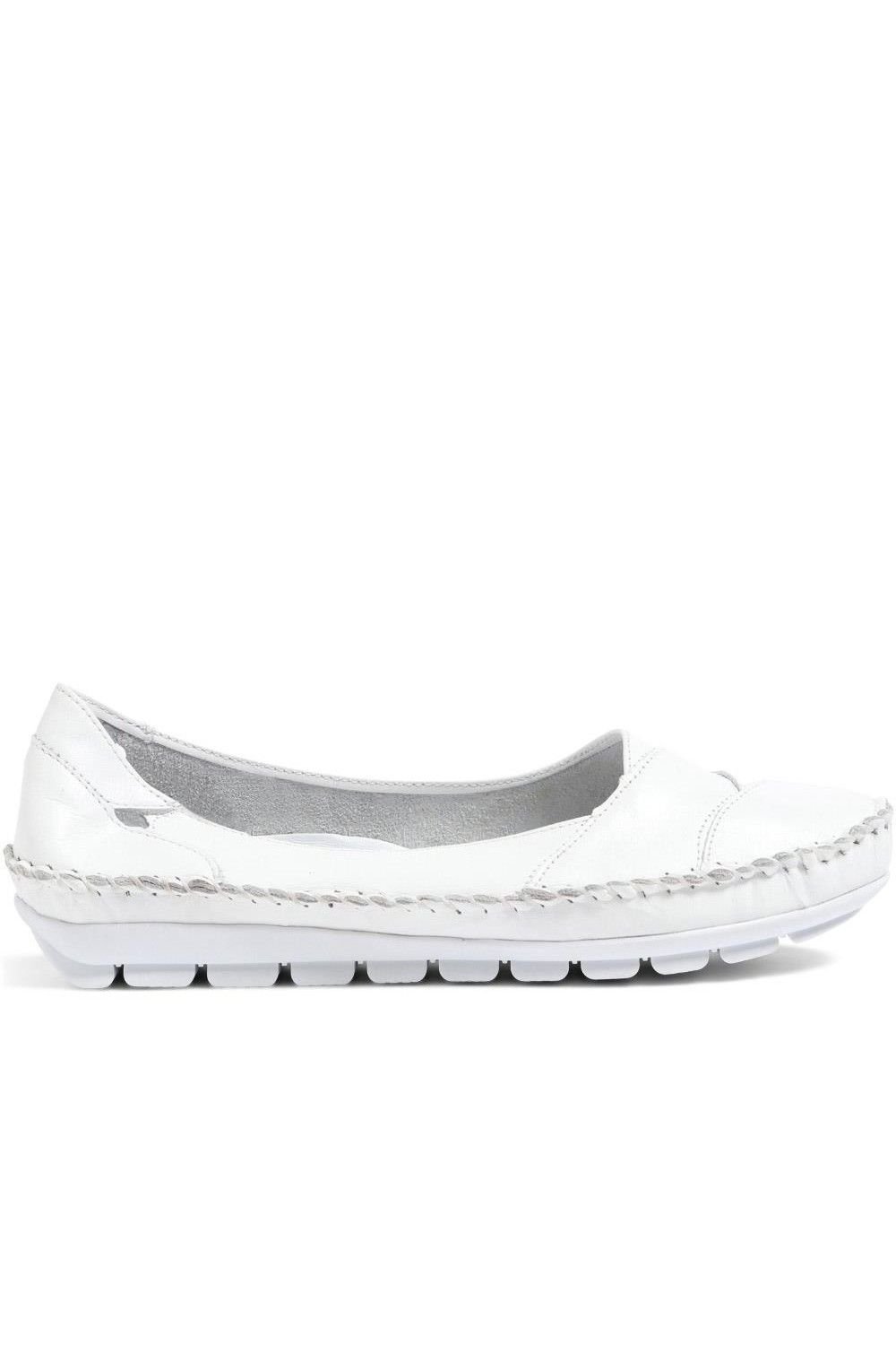 Pavers Pavers Women's Leather Slip-On Shoes in White - 2