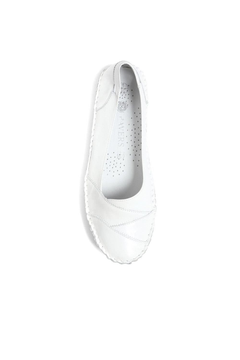 Pavers Pavers Women's Leather Slip-On Shoes in White - 4