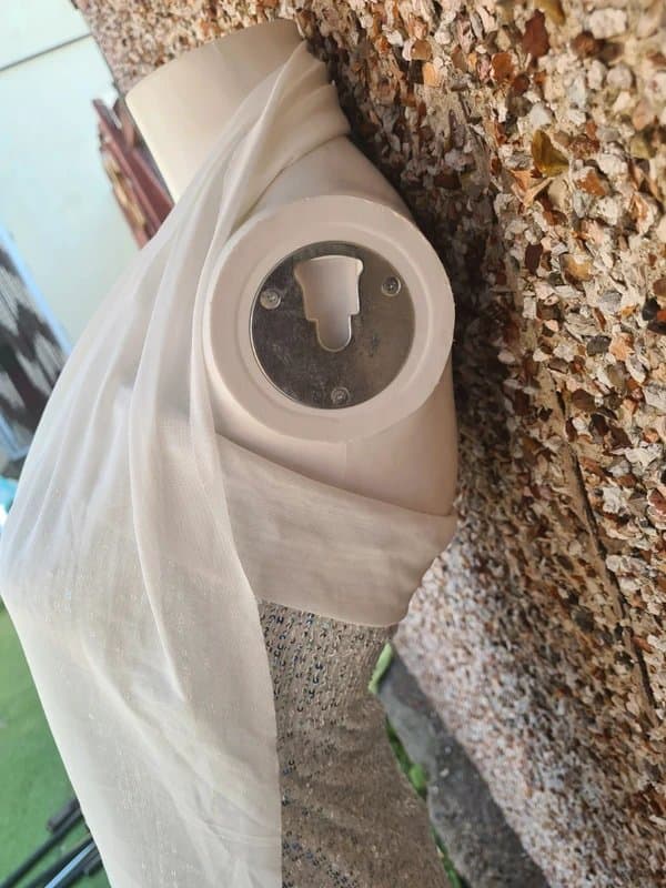 no brand White Holographic Sequin Bodycon Dress + Matching Scarf Size S NWOT Party Evening Set