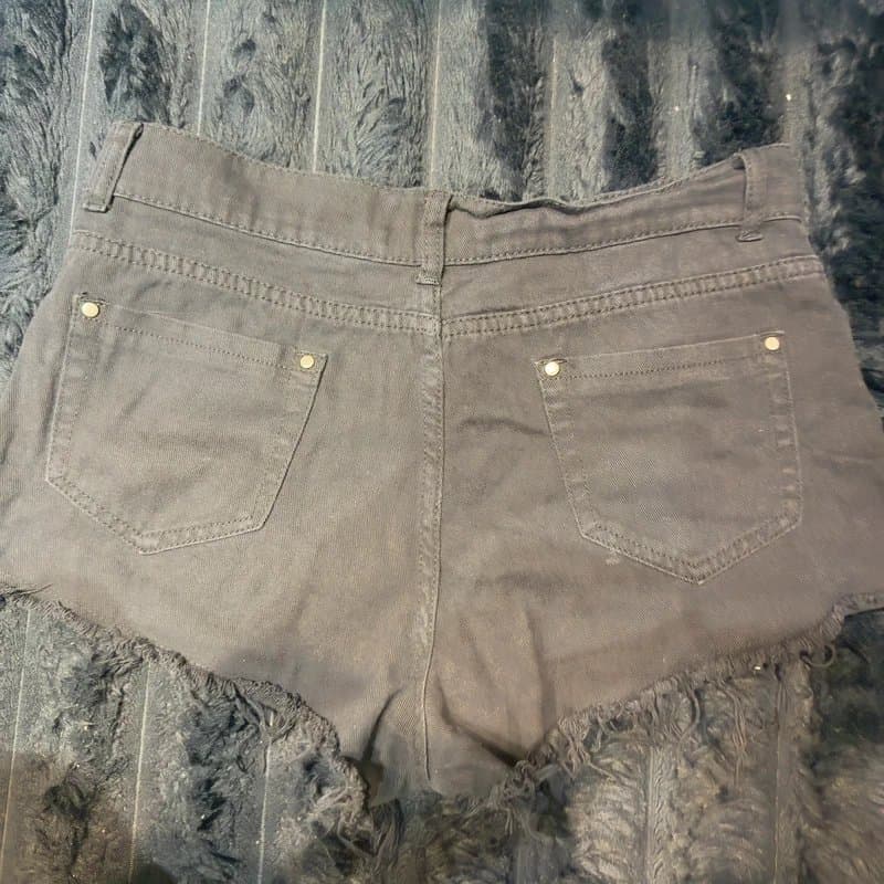 Denim Black denim shorts