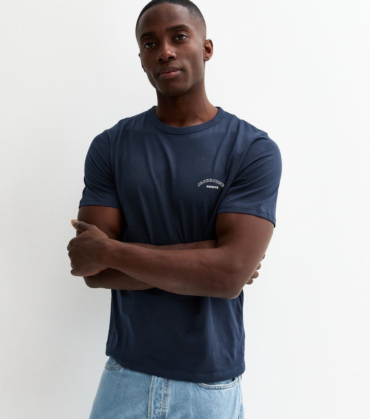 jack & jones Men's Navy Archive Regular Short Sleeve T-Shirt Jack & Jones New Look