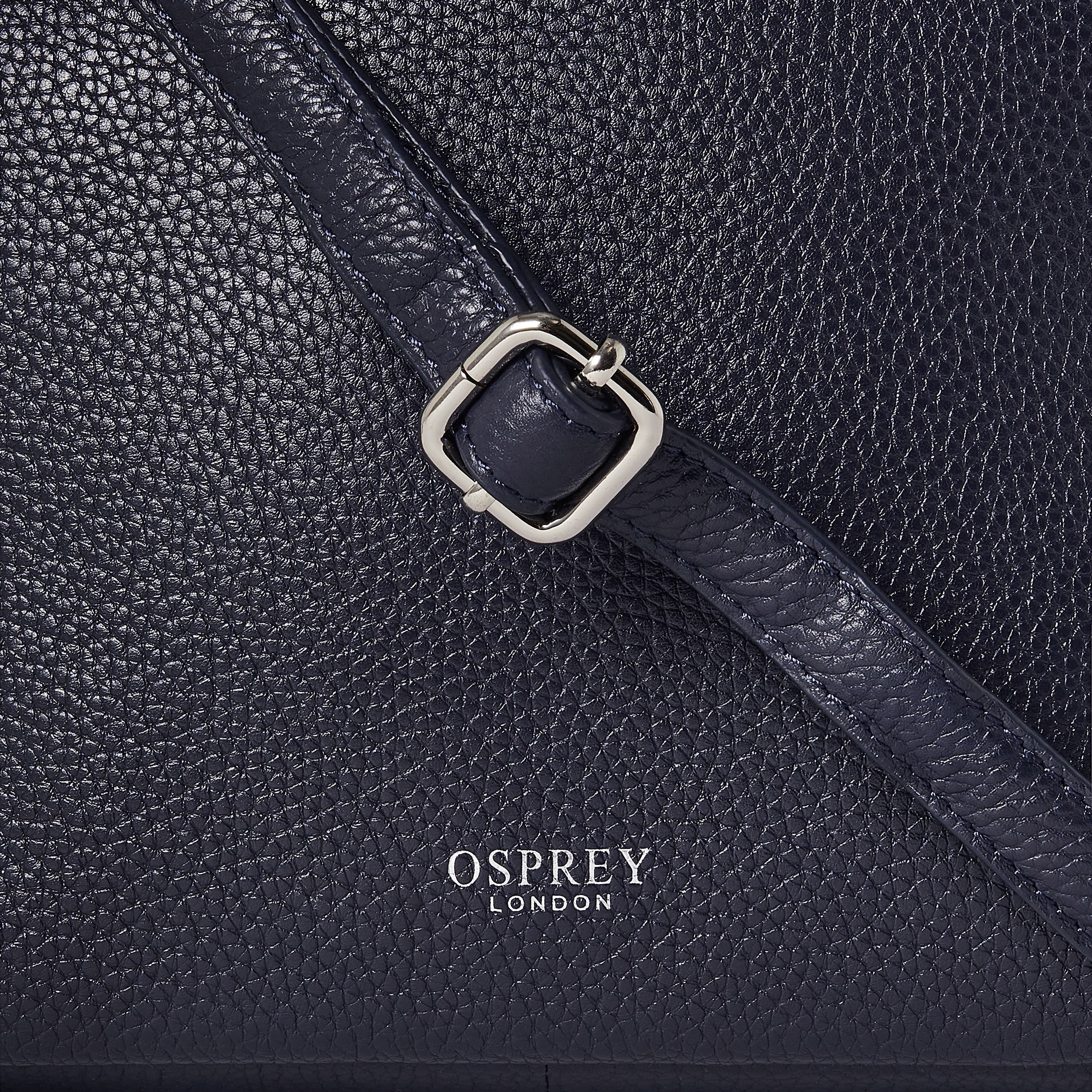 OSPREY LONDON OSPREY LONDON Women's The Lyra Leather Crossbody Bag in Navy - 4