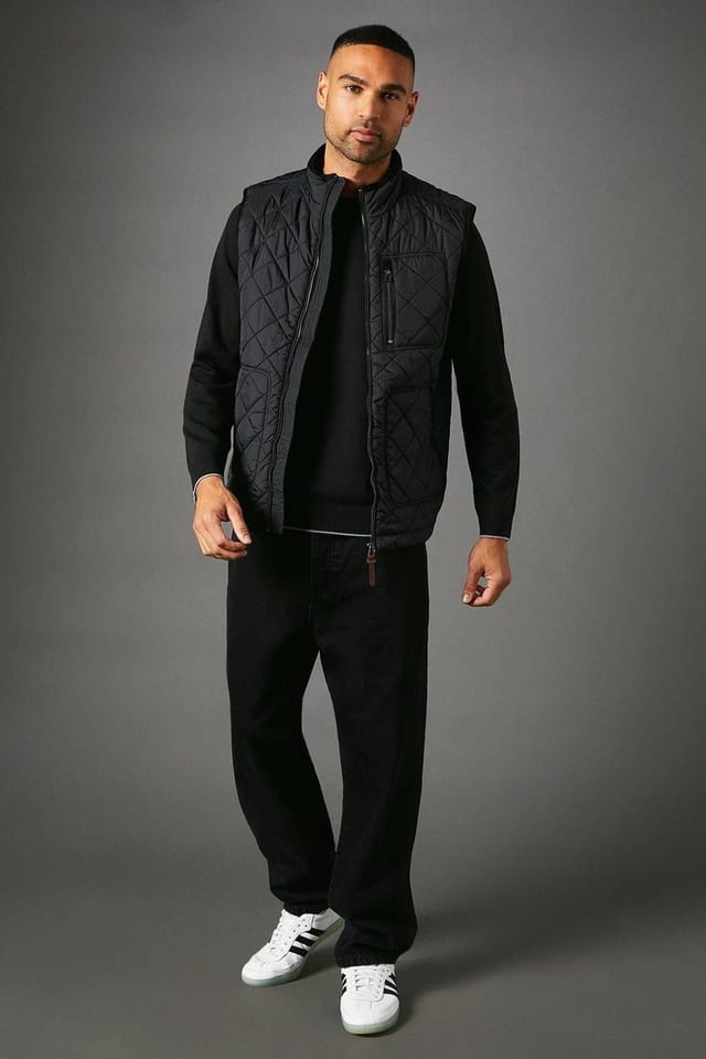 Maine Maine Men's Black Diamond Quilted Gilet - 2