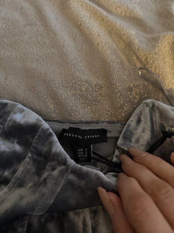 Bershka Silver Velvet Bustier