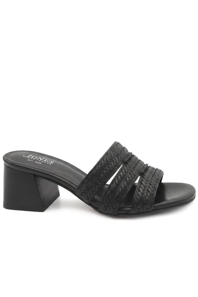 Jones Bootmaker Jones Bootmaker Women's Isaura Leather Heeled Mule Sandals in Black - 2