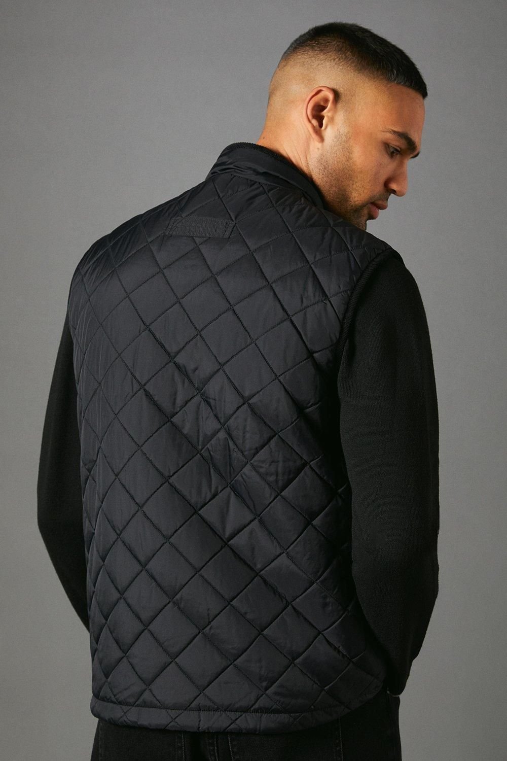 Maine Maine Men's Black Diamond Quilted Gilet - 3