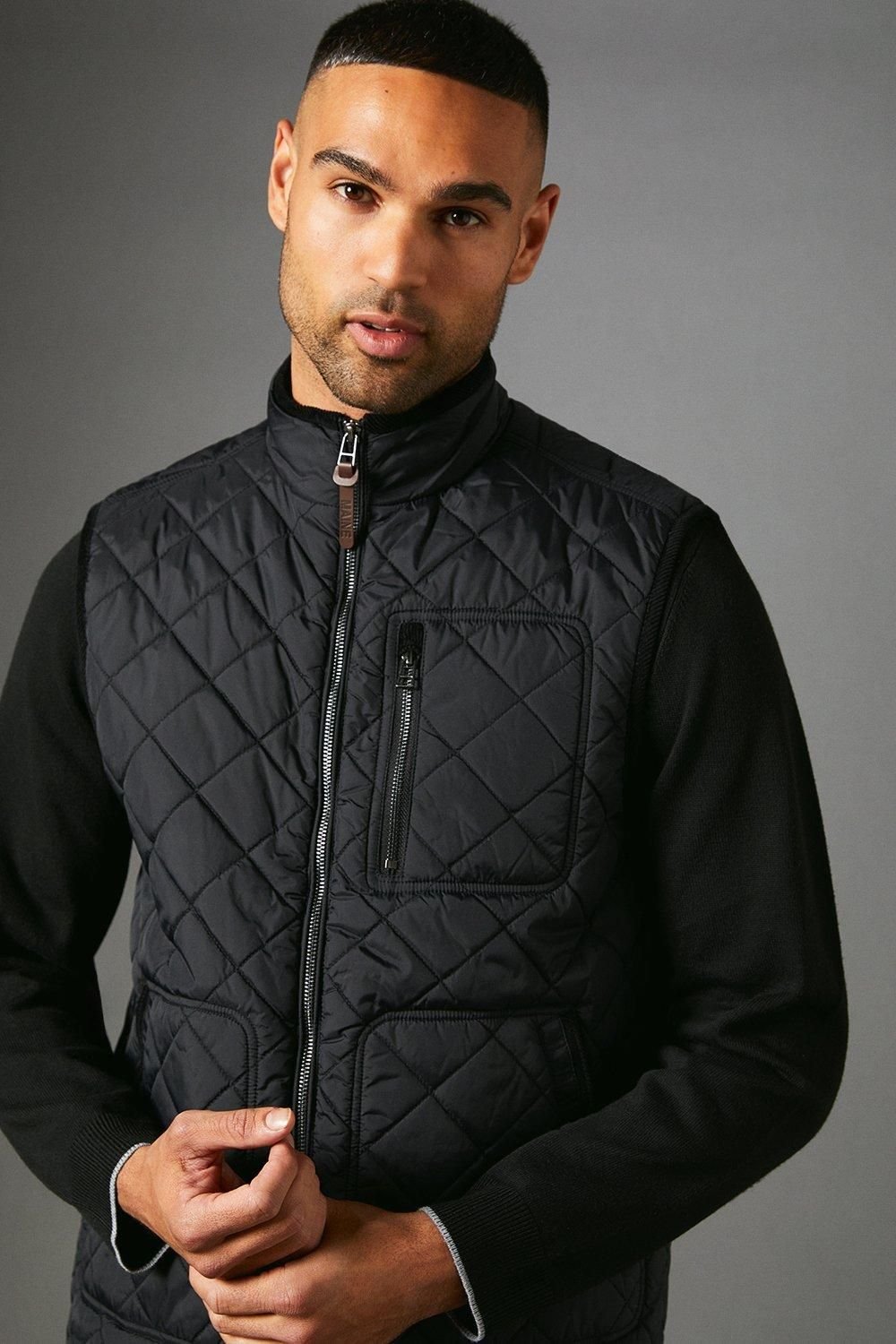 Maine Maine Men's Black Diamond Quilted Gilet - 4