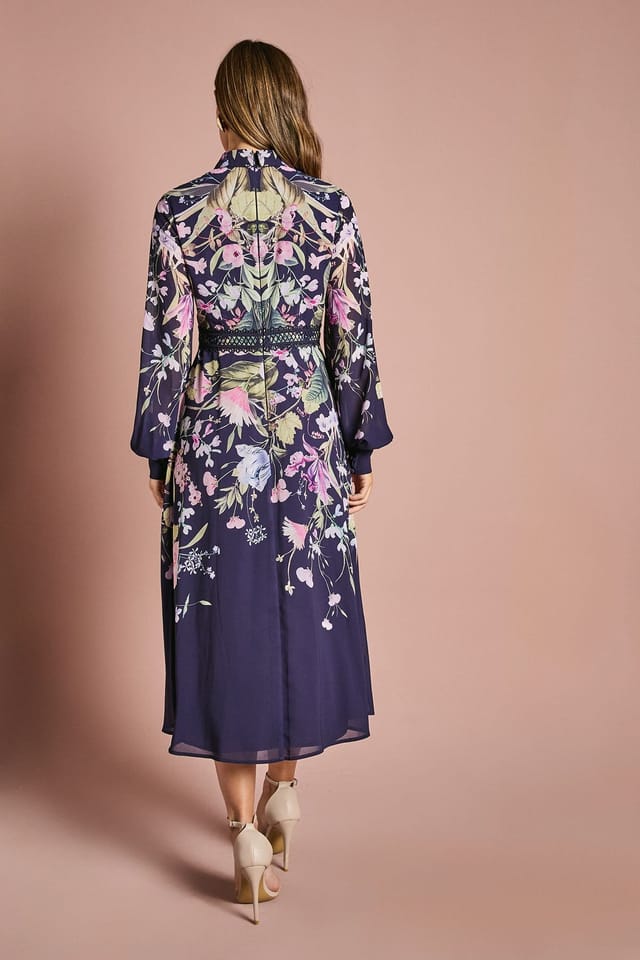 Coast Coast Women's Placement Print Collared Shirt Dress in Navy - 3