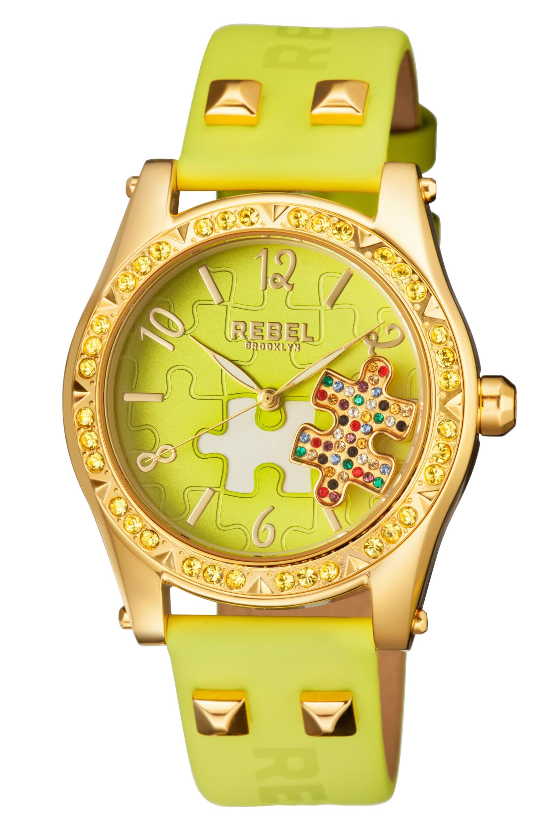 Rebel Rebel Women's Gravesend Lime Green Dial Leather Watch in Light Green