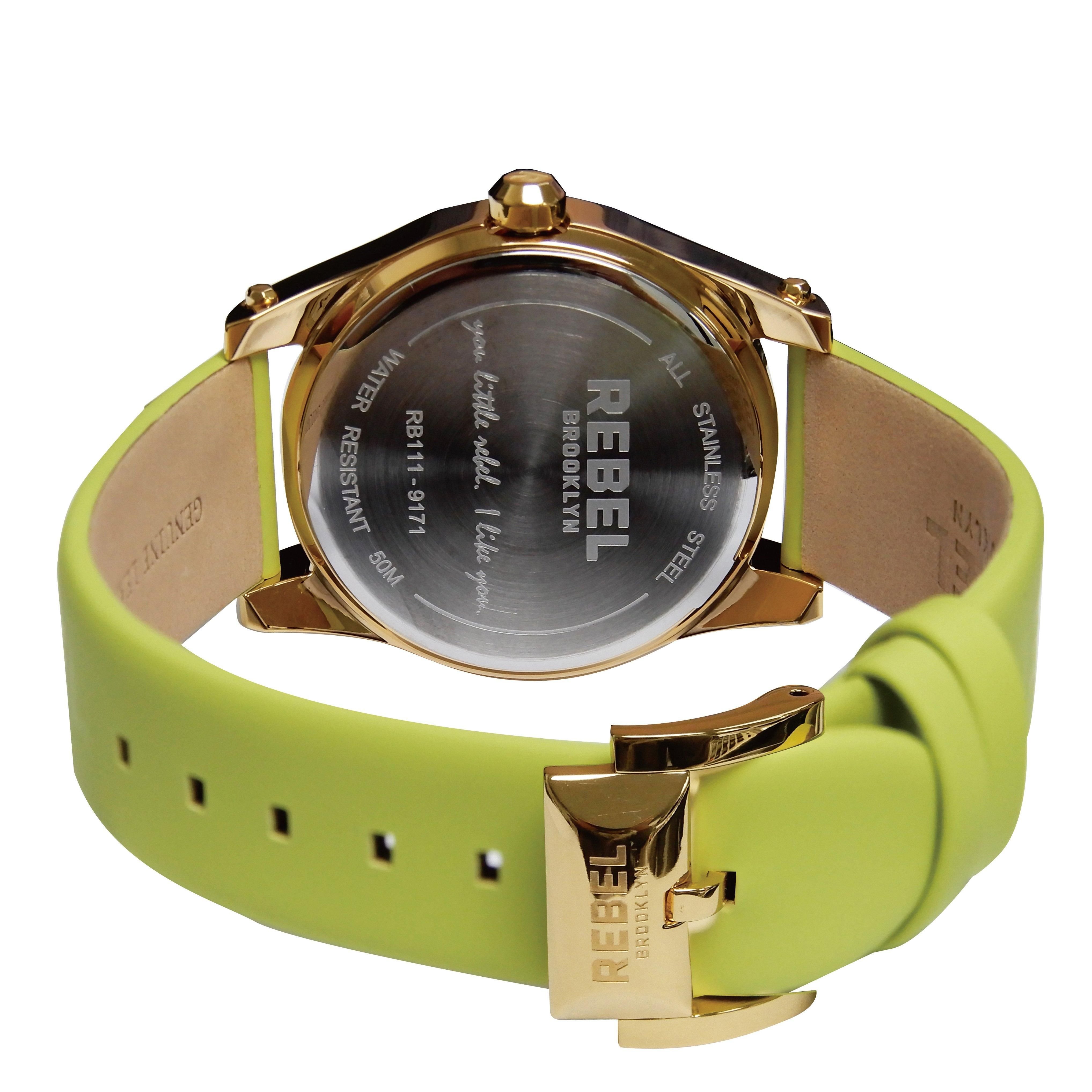 Rebel Rebel Women's Gravesend Lime Green Dial Leather Watch in Light Green - 2