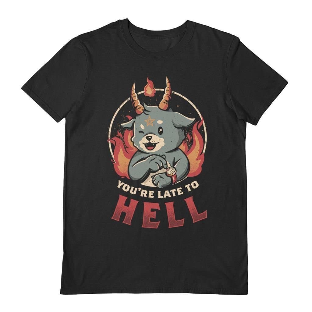 EduEly EduEly Men's You´re Late To Hell T-Shirt in Black